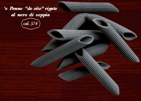 Penne “de zite” rigate with cuttlefish ink